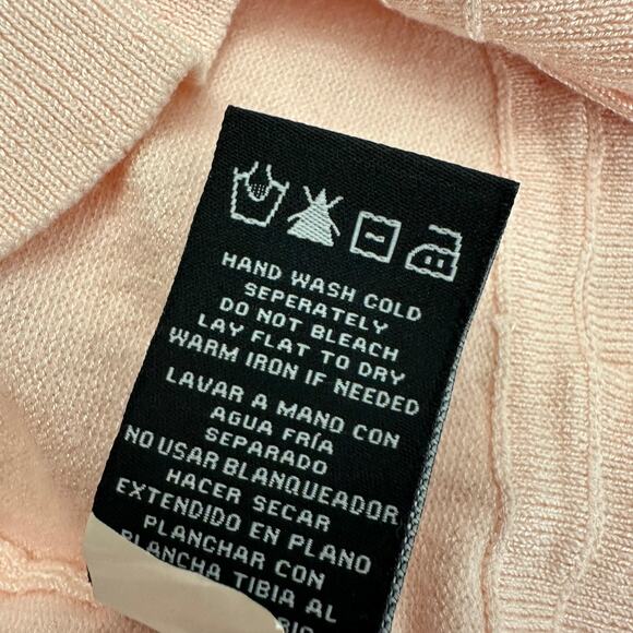 RN Studio Women Open Front Cardigan Sweater Size M Pink Ruffle Balletcore Dainty - Picture 5 of 7